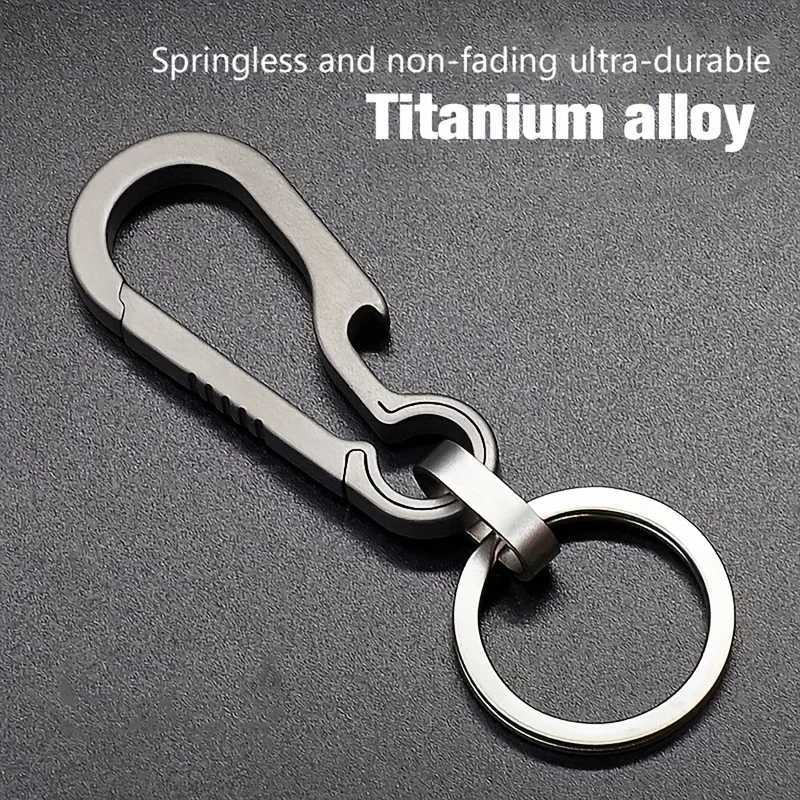 Titanium Carabiner Keychain Carabiner Hook Key Ring Key Holder with Bottle Opener for Camping Hiking Fishing Travel Outdoor M250604