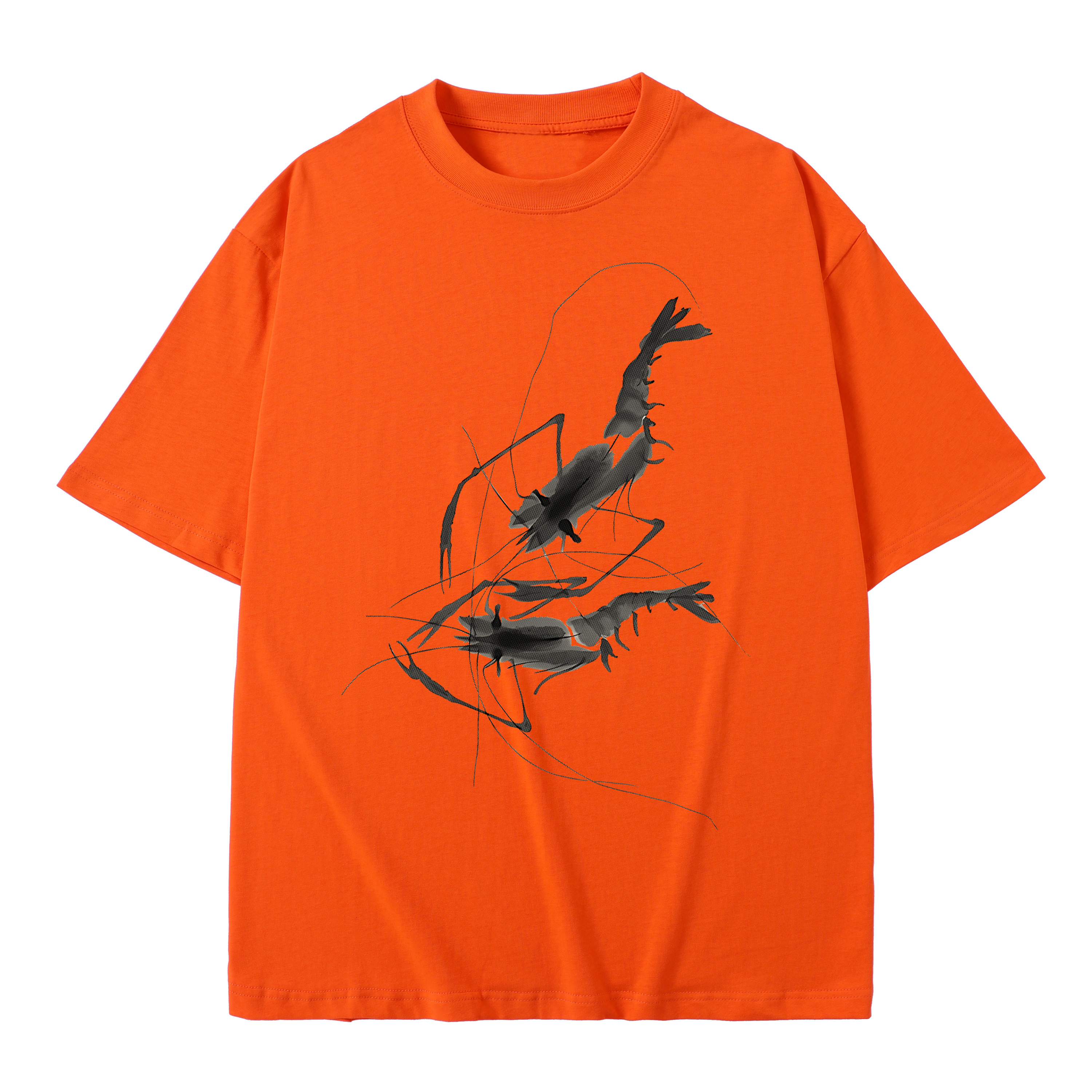 T-shirt men's top designer cotton T-shirt the Silvery crayfish short sleeved clothing high-quality fashionable T-shirt BROADTRUE