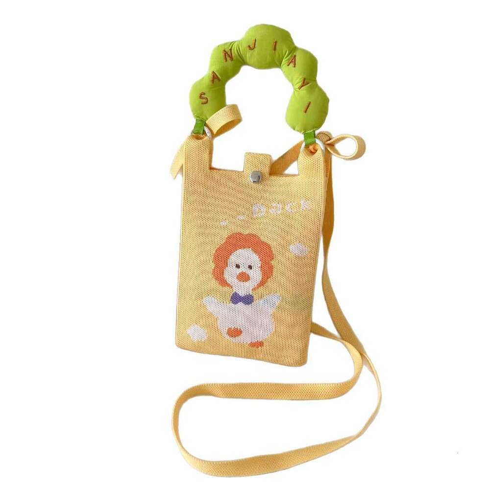 Korean INS Knitted Handbag New Convenient Storage Student Cute Cartoon Fashion Crossbody Bag