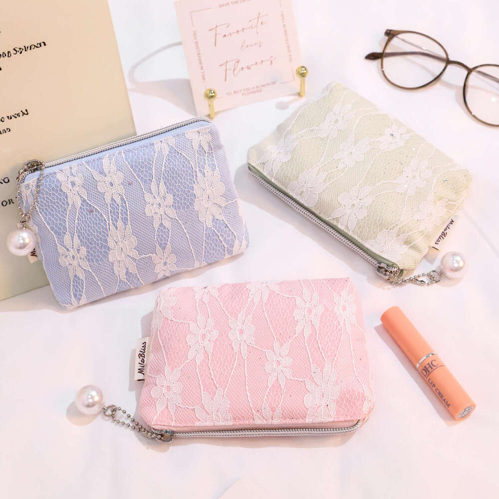 New Hot-Selling Jacquard Lace Pearl Cute Coin Purse High-End Small Mini Storage Bag