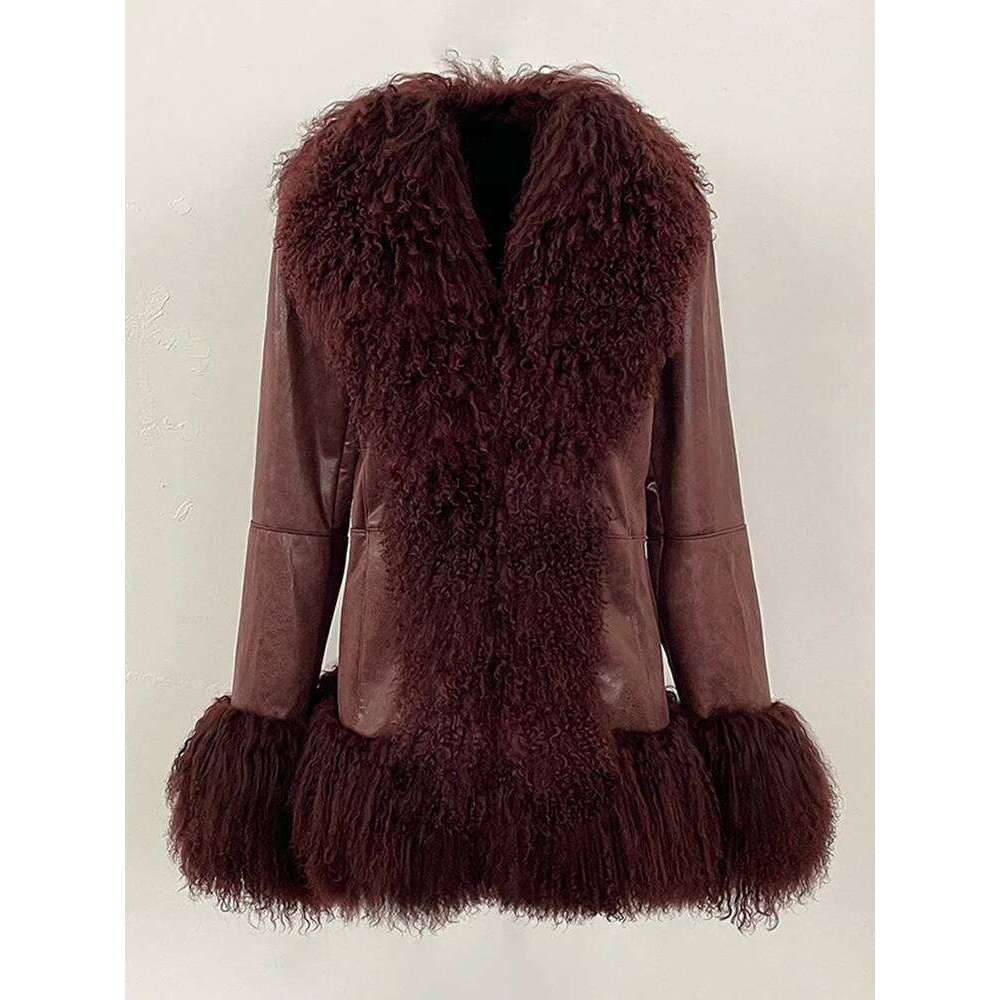 OFTBUY Thick Warm Fashion Overwear Lady 2025 New Winter Women Natural Mongolia Sheep Jacket Real Rabbit Fur Coat Female