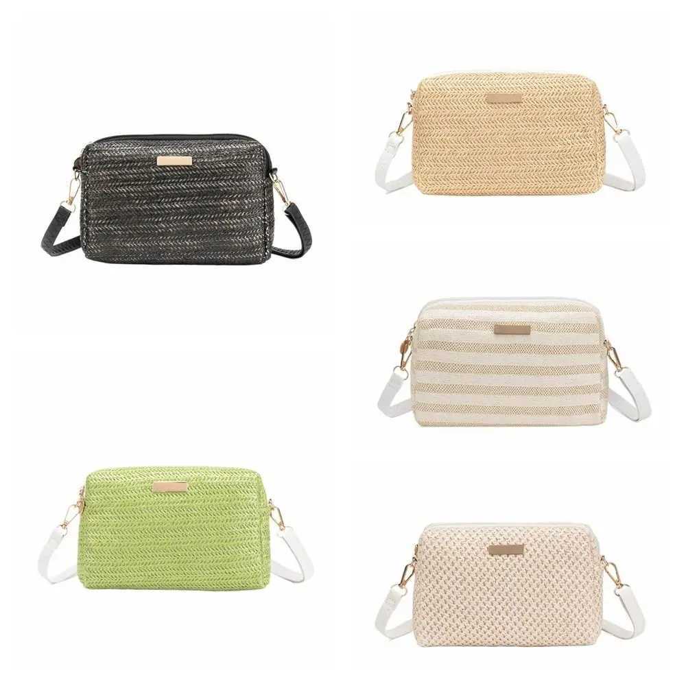 Casual Bohemian Style Straw Woven Bag Handbag Mobile Phone Bag Straw Bucket Bag Wallet Shoulder Bag Straw Crossbody Bag Summer XJ250604