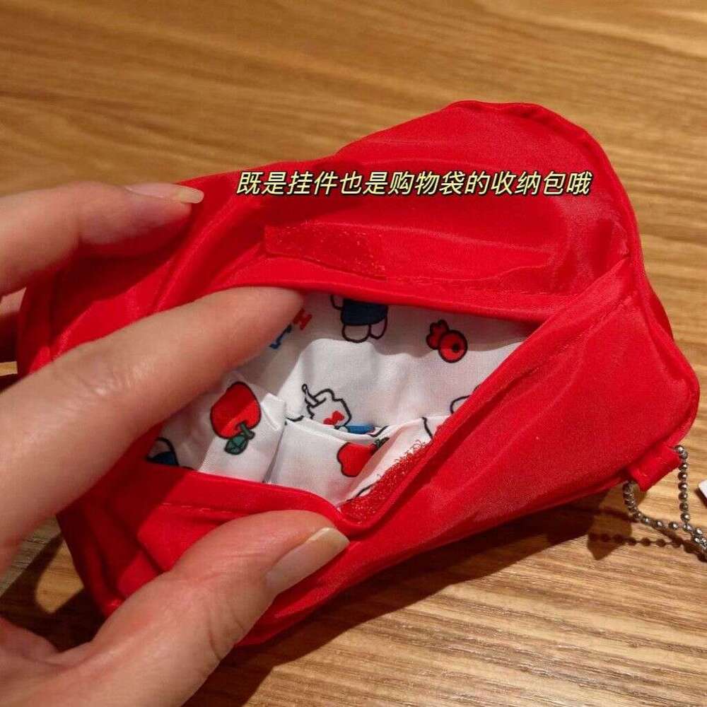 Shopping Kitty Red Bow 2025 New Foldable Storage Eco-friendly Full Print Single Shoulder Handheld Tote Bag