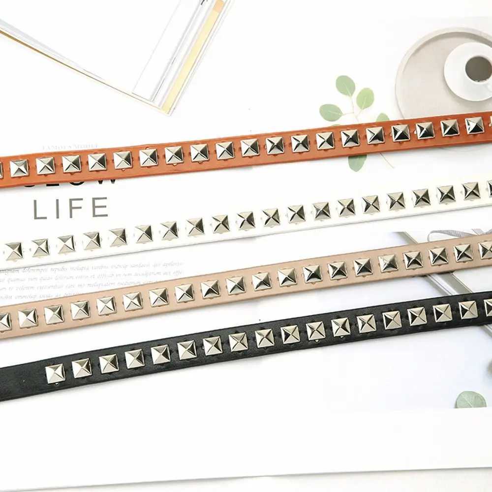 New Punk Rivet PU Leather Waist Strap Belt For Women Men Gothic Thin Metal Buckle Belts for Jeans Dresses Waistband Adjustable W250604