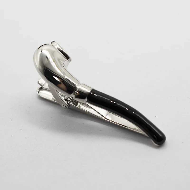 Geometric Shape Pipe Tie Clip Copper Product Finely Electroplated Texture Business Office Mens Suit Evening Gown Accessories W250604