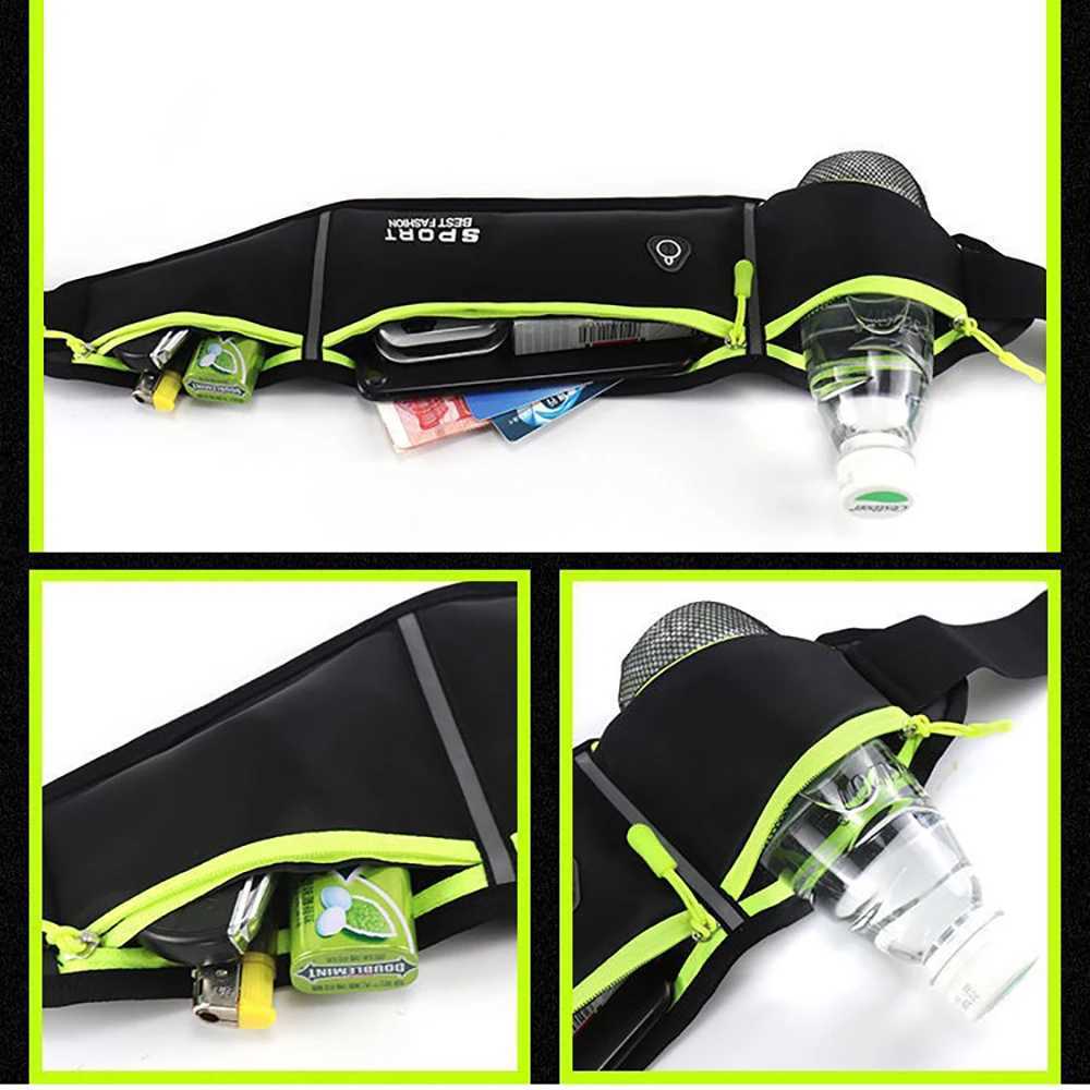 Running Belt Waist Bag with Water Bottle Holder Sports Fanny Pack for Women and Men Hydration Phone Holder Pouch Banana Bag W250604
