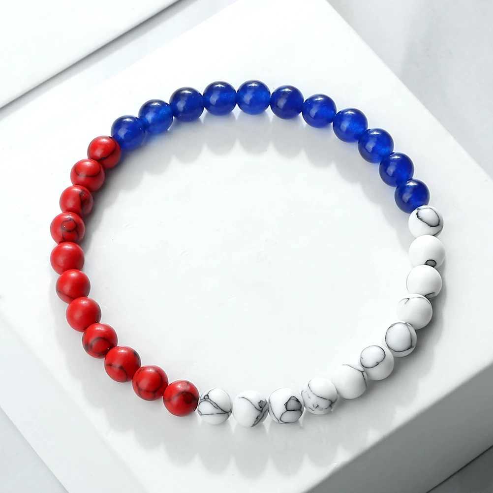 Classic Natural Stone Palestine Flag Bracelet Men Women National Flag Beads Bracelet Christmas Prayer Beads Worship Jewelry Gift M250604