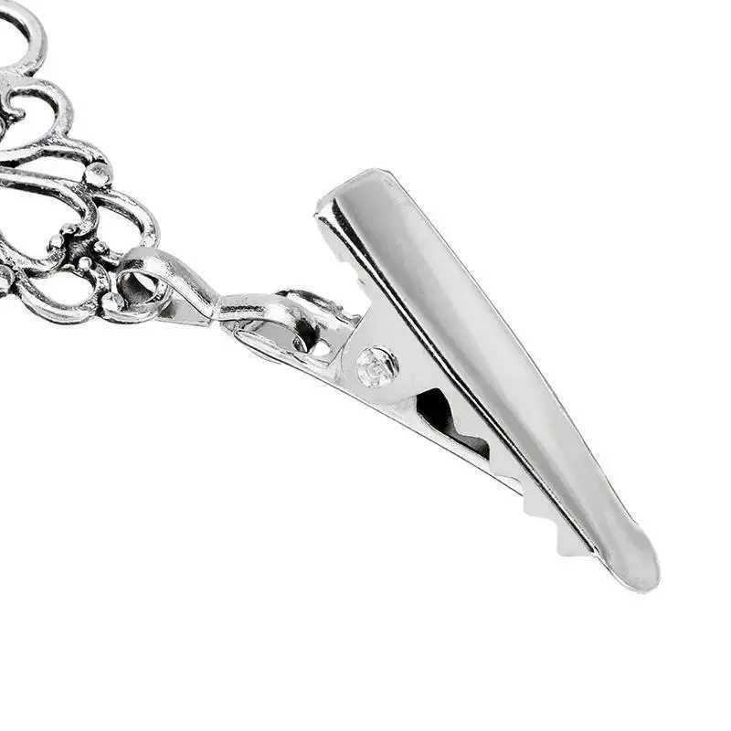 Women Dress Jewelry Cardigan Clip Brooch Fasteners for Clothes Clothespins Scarf Clip Brooch Sliver Pin Buckle Clip Holder W250604