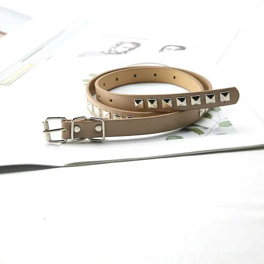 New Punk Rivet PU Leather Waist Strap Belt For Women Men Gothic Thin Metal Buckle Belts for Jeans Dresses Waistband Adjustable W250604
