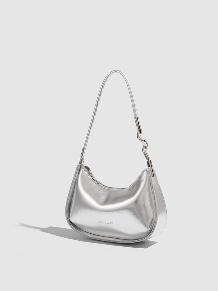 Silver women's armpit bag, new fashionable multifunctional women's shoulder bag designer, large capacity women's crossbody bag