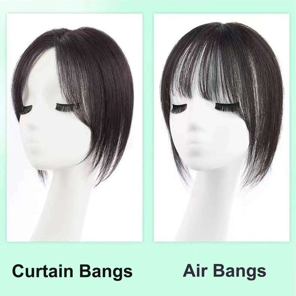 8x11cm Swiss Lace Hairnet Topper Virgin European Human Hair Extension Light Breathable Curtain Bangs Eight-character fringe