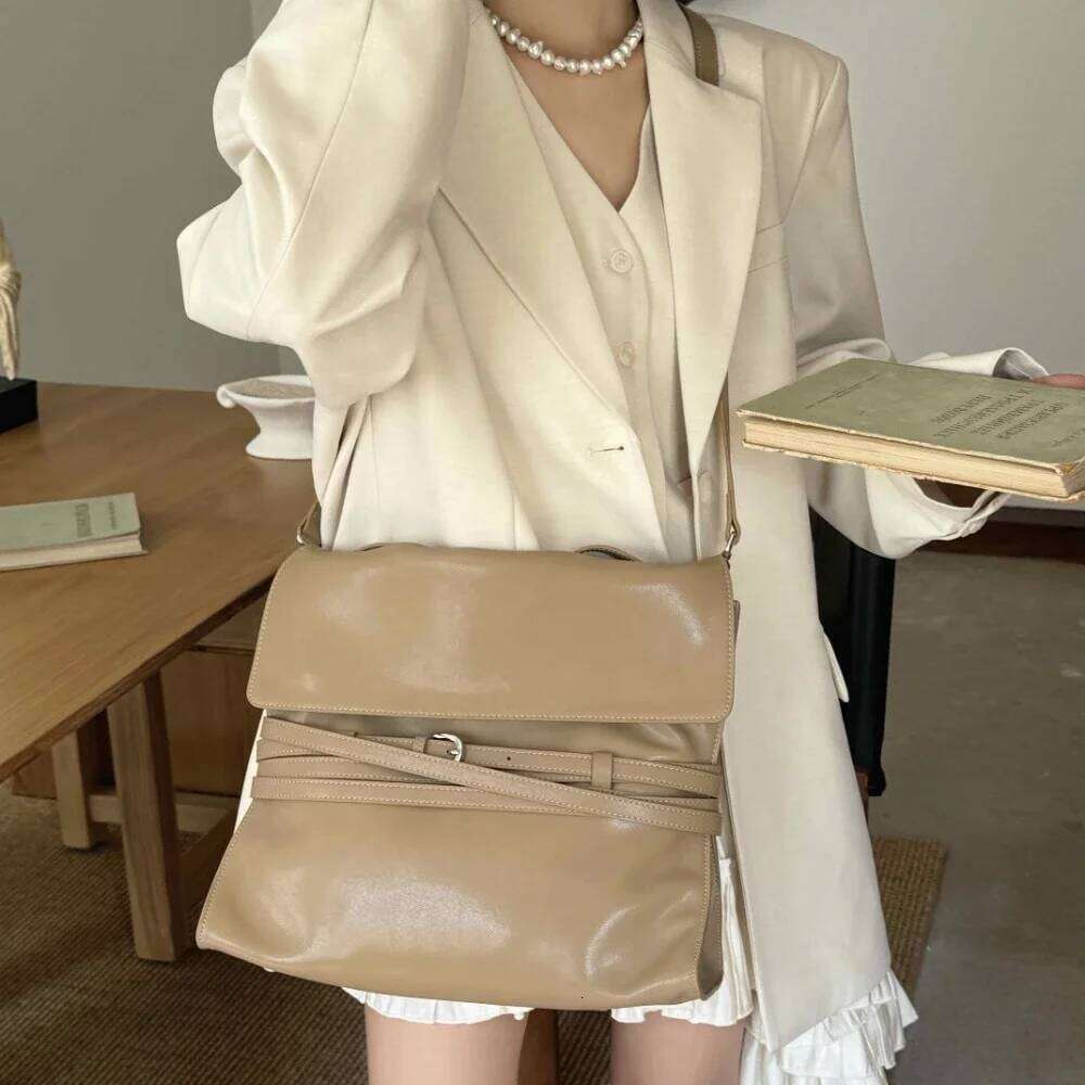 Motingsome 2025 New Designer Bags Cowhide Leather Woman Bag Shoulder Handbag Messenger Tote Hobos Female Purses Black