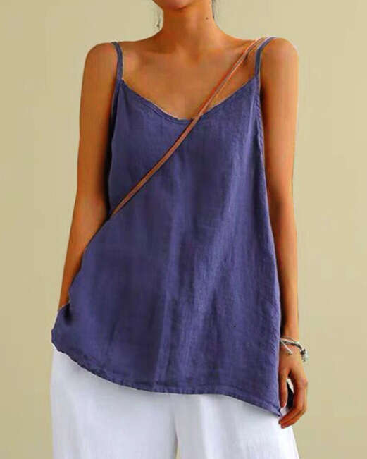 Camisole Women's Summer New Loose Cotton Linen Inner Layer Sleeveless Versatile Base Top B5