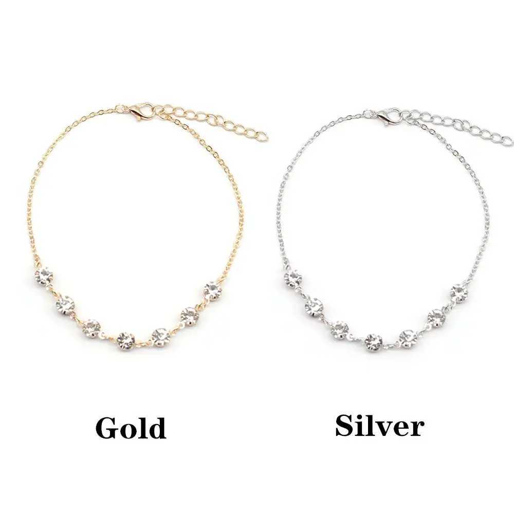 Women Fashion Foot Ankle Crystal Summer Beach Birthday Gift Barefoot Foot Chains Sandal Rhinestone Anklets W250604