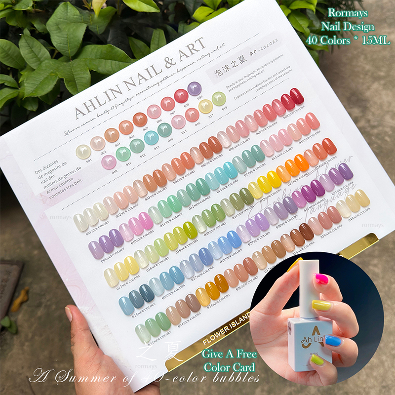 Rormays spring summer transparent gel polishing 40PCS mixed varnish semi permanent macaron jelly color ultraviolet LED ice cream Wholesale factory