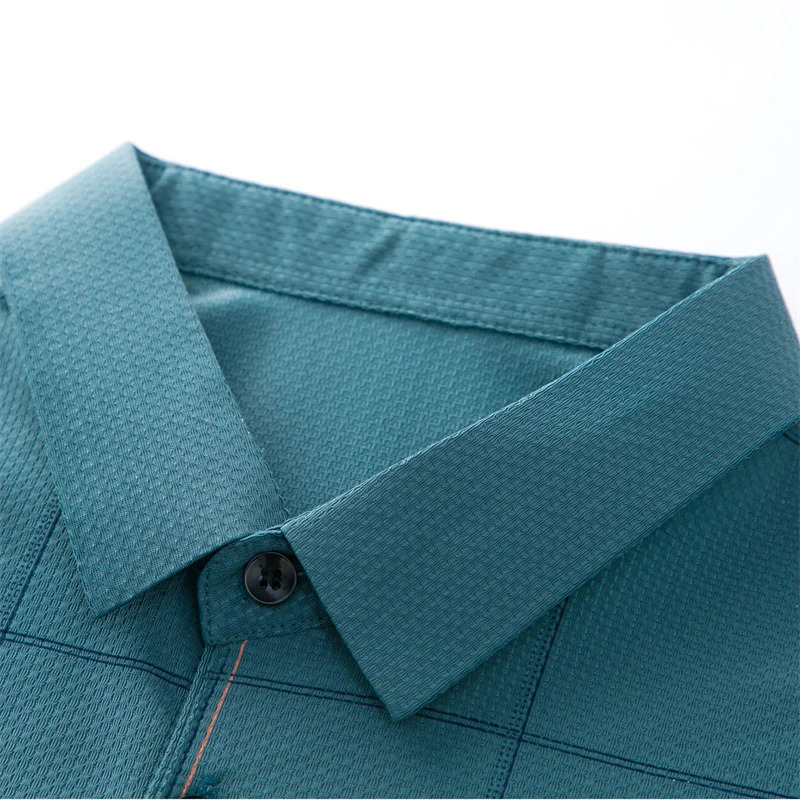 Plaid High Elastic Breathable Mens Polo Shirts Short Sleeve Silky Summer Quality Soft Comfortable Casual Lapel Camisas De Hombre 250604Z