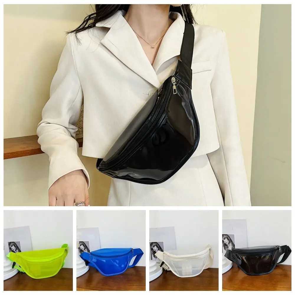 Casual Waterproof Transparent Waist Bag Zipper Shoulder Bag PVC Chest Bag Handbag Message Bag Transparent Pack for Women/Girls W250604