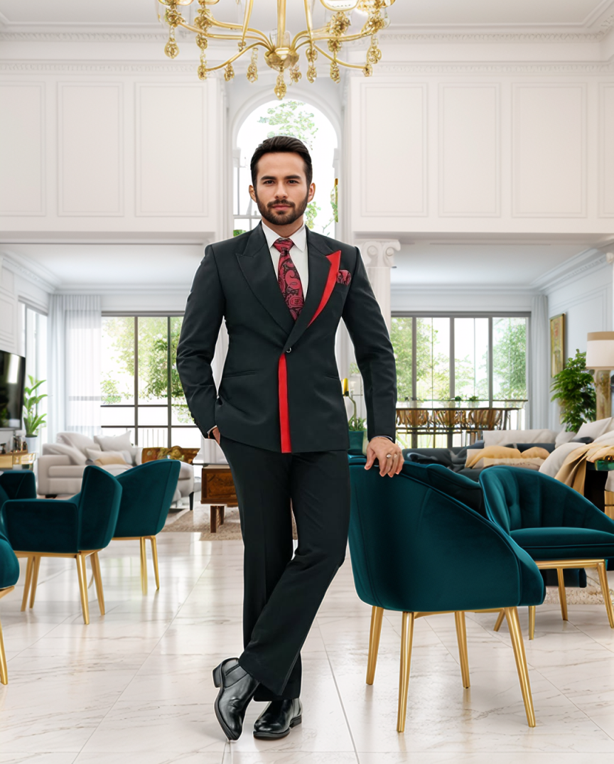 Classic Wedding Tuxedos Handsome Men Suits With Peaked Lapel 2 Pieces Set Jacket Vest Business Blazers Customized High Quality