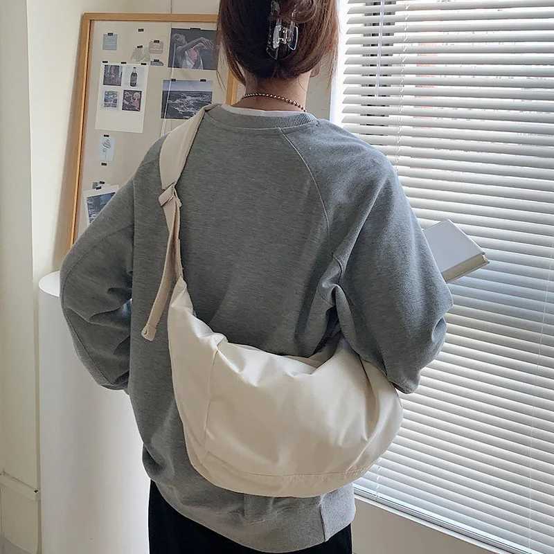 Summer New Womens Bag Large Capacity Casual Nylon Crossbody Bag Dumpling Bag High Grade Solid Color Shoulder Bag XJ250604