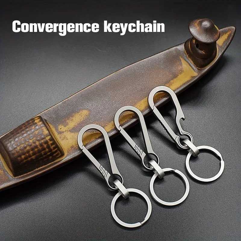 Titanium Carabiner Keychain Carabiner Hook Key Ring Key Holder with Bottle Opener for Camping Hiking Fishing Travel Outdoor M250604