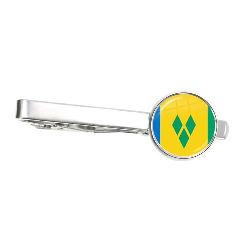 The Commonwealth of Dominica Saint Lucia Saint Vincent and the Grenadines Barbados Grenada Ecuador National Flag Glass Tie Clip W250604