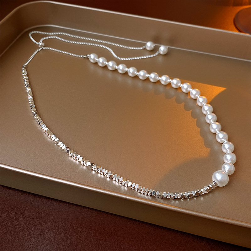 Irregular pearl necklace, light luxury, high-end, niche fashion