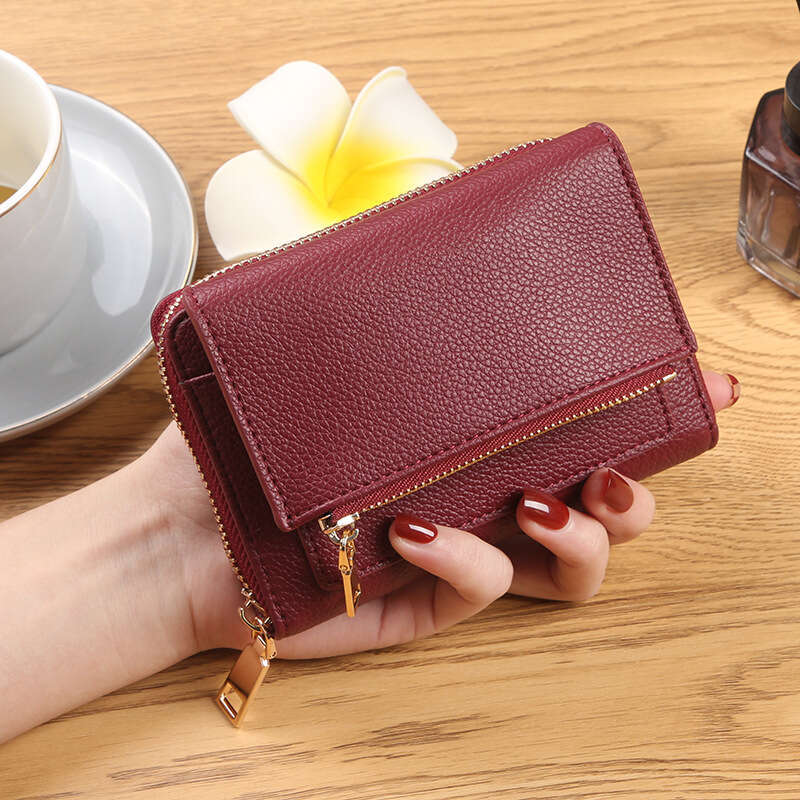 New Style Coin Purse Women's Wallet Lychee Grain Soft Leather Long Envelope Bag Simple Clutch