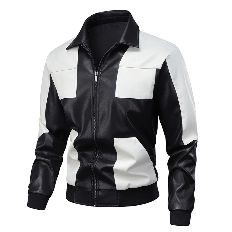 Leather jacket, new American retro spring and autumn motorcycle workwear jacket, casual