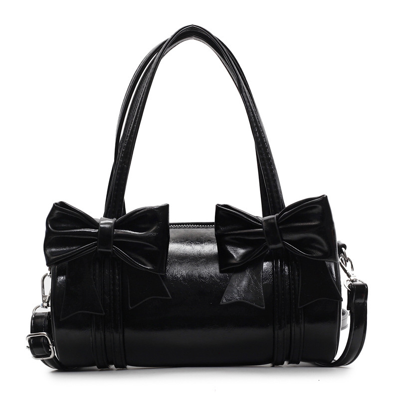 designer Trendy Niche Bowknot Handbag for Women 2025 New Versatile Shoulder Underarm Bag Casual Crossbody Cylinder Bag