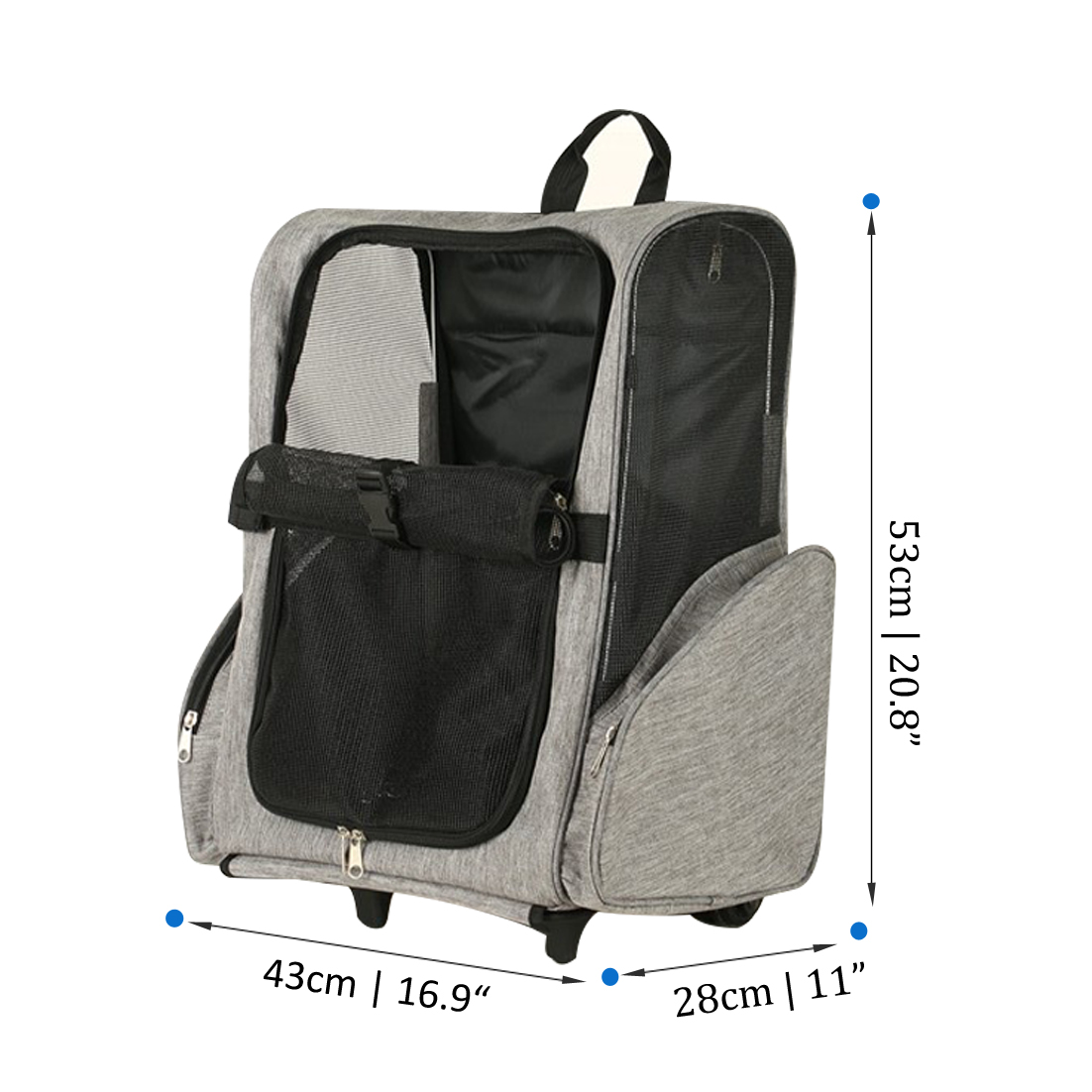 Pet trolley bag cat and dog travel bag cat trolley bagcat carrier bagdog backpack bag Two usage methods