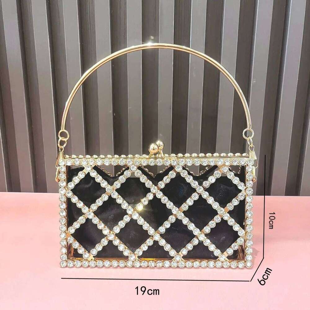 Handmade Rhinestones Evening Crystal Bags For Women Purses And Handbags Designer Metal Banquet Bag