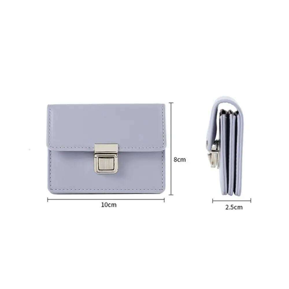 Fashion PU Leather Women Wallets Large Capacity Portable Money Bag Solid Color Small Coin Purse Female