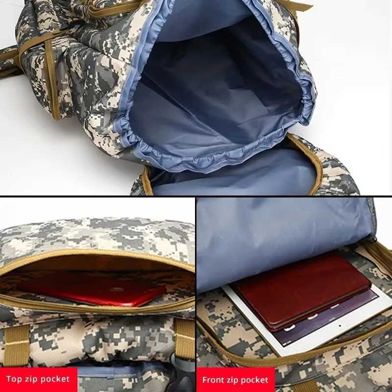 Outdoor Camouflage Backpack Men Large Capacity Waterproof Outdoor Military Backpack Travel Backpack for Men Hiking Bag W250603