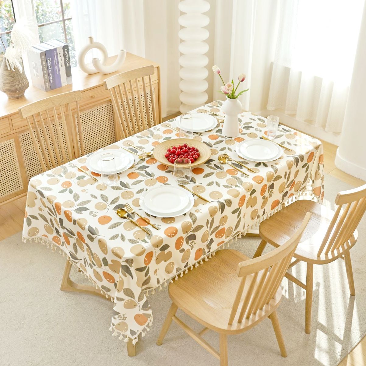 A600 tablecloth wash-free waterproof and oil-proof small fresh rectangular dining table cloth coffee table tablecloth imitation cotton and linen light