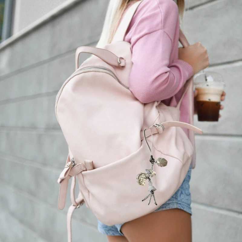 Butterfly Star Pendant Phone Charm Black Rope Beaded Key Chains Fashionable Bows Keyring Ornament for Phones Keys Bags W250604