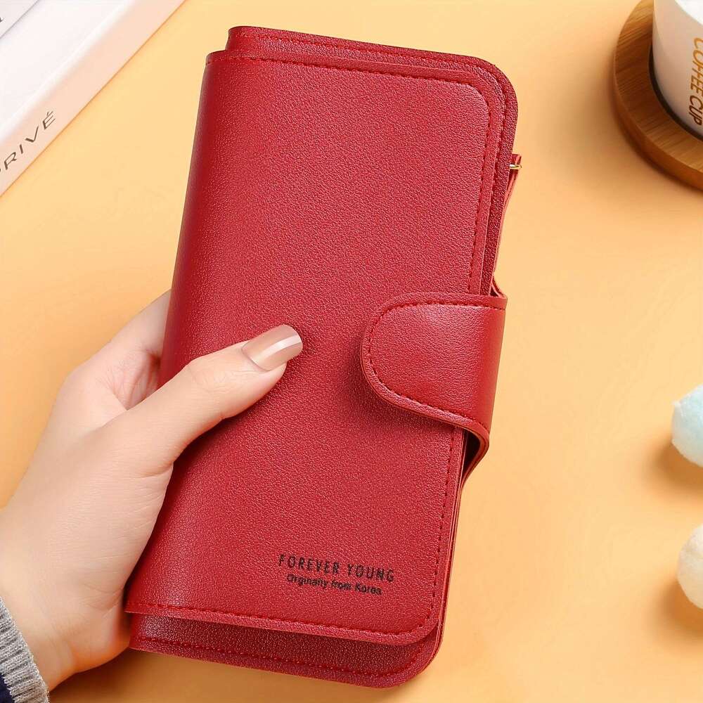 New Long Women's Wallet Clasp, Soft Coin Purse with Card Slots and Phone Holder, Trendy Handheld Design