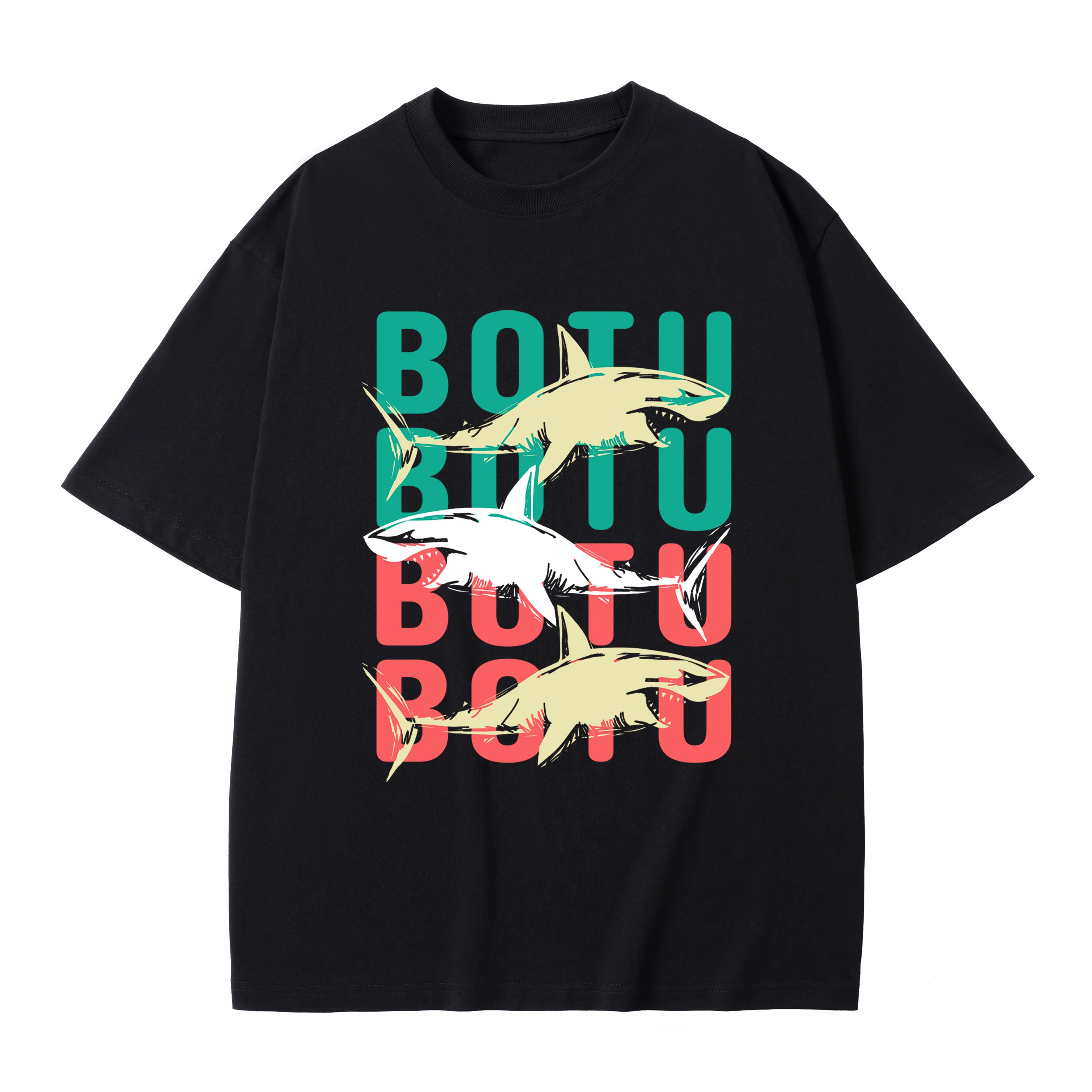 T-shirt men's top designer cotton T-shirt the Great White short sleeved clothing high-quality fashionable T-shirt BROADTRUE