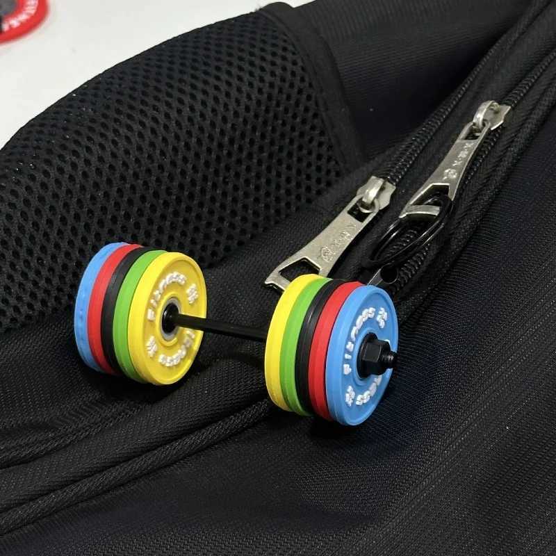 2025 New Barbell Keychain DlY Silicone Dumbbell Keychain Gym Gifts for Gym Lovers Fitness Trainer Gift Backpack Car Key Pendant M250604