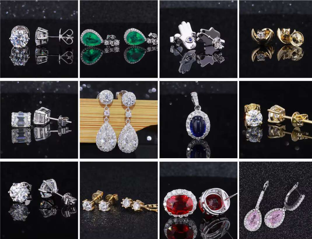 Starsgem Free Shipping Fine Moissanite Jewelry Excellent Cut Round Moissanite Studs Earring