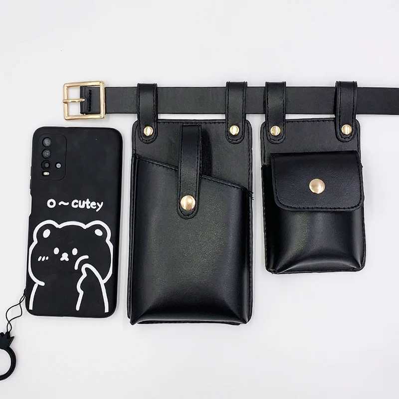 2021 New Two Piece Womens Bag Designer Belt Waist Bag Casual Cigarette Case Pocket Bag Female Luxury Mobile Phone Bag and Purse W250604
