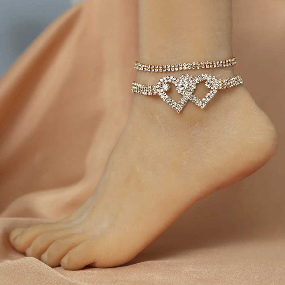 1PC Rhinestone Chain Anklets For Women Luxury Shining Ankle Bracelet On Leg Female Wedding Party Jewelry Foot Accessories New W250604
