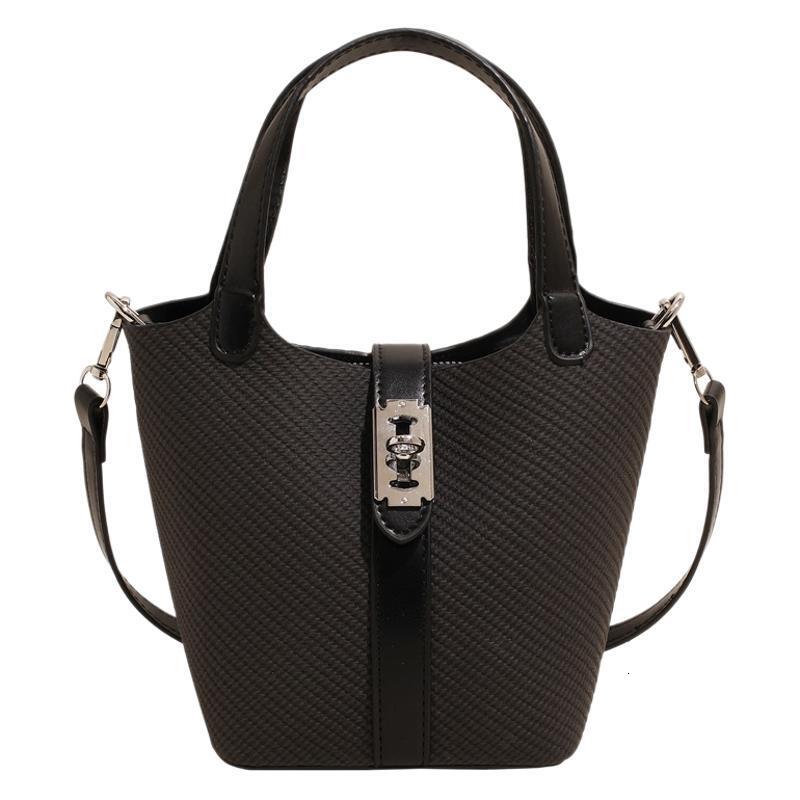 designer Korean Style Niche Mother-Daughter Bag Simple Lock Handheld Bucket Bag for Women 2025 New Daily Commuter Shoulder Crossbody Bag