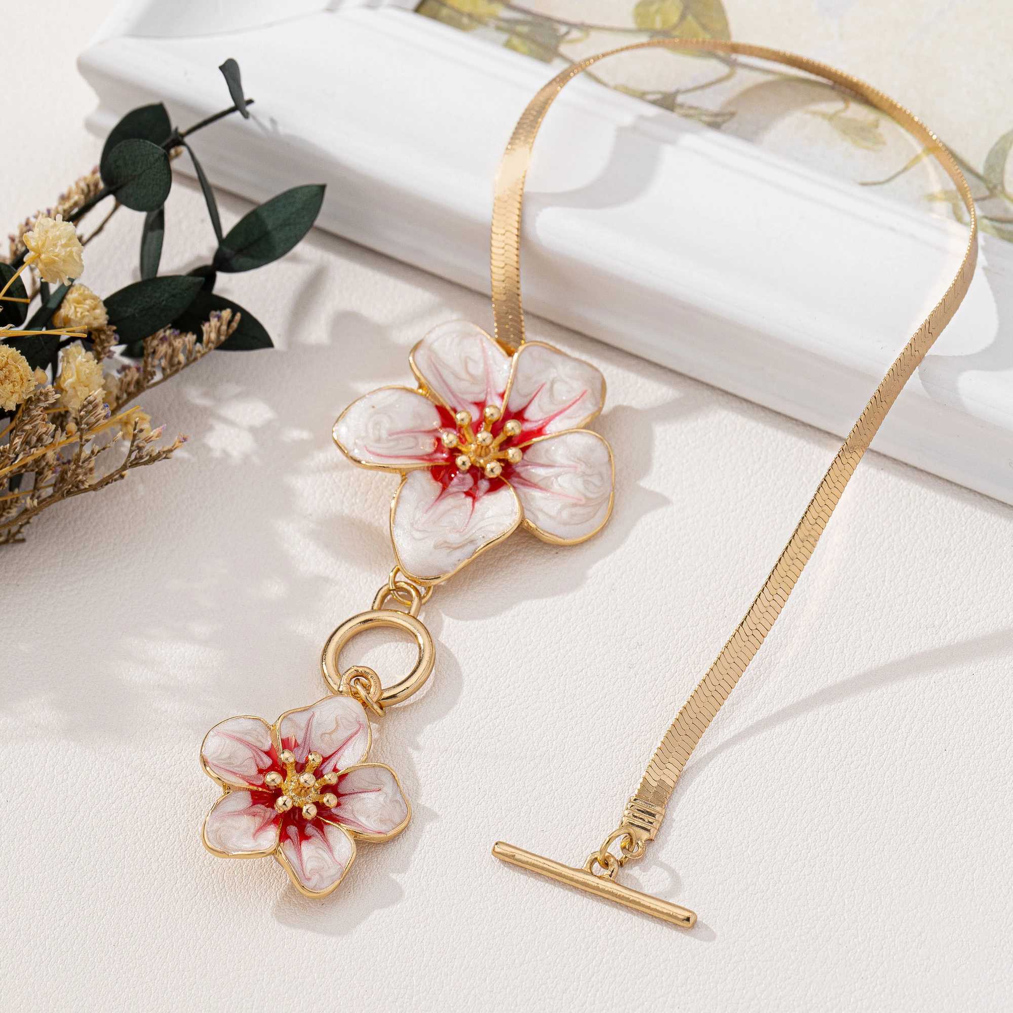 European and American punk style metal alloy fashionable color enamel glaze flower anklets beach travel vacation jewelry W250604