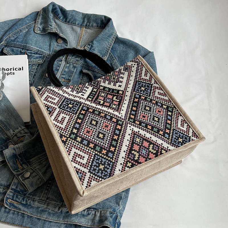 Large Capacity Commuter Women 2024 New Fashion Single Shoulder Tote Bag Ethnic Style Student Handbag for Class Trendy