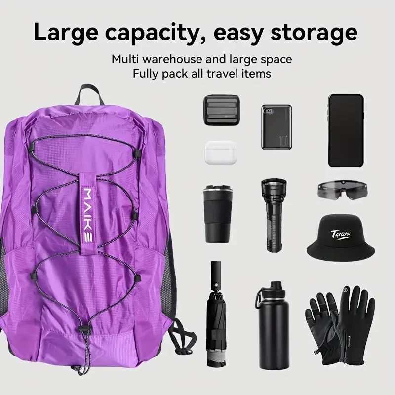 Maike Hiking Backpack Outdoor Sport Travel Bag Camping Mountaineering Travel for Women Men Small Hiking Backpack Shoulder BagW250603