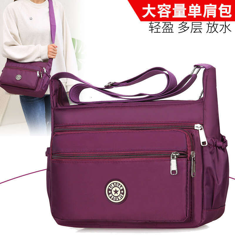 Single Shoulder Small Square Large Capacity Women's Middle-aged Mom Stylish Oxford Travel Nylon Cloth Crossbody Bag