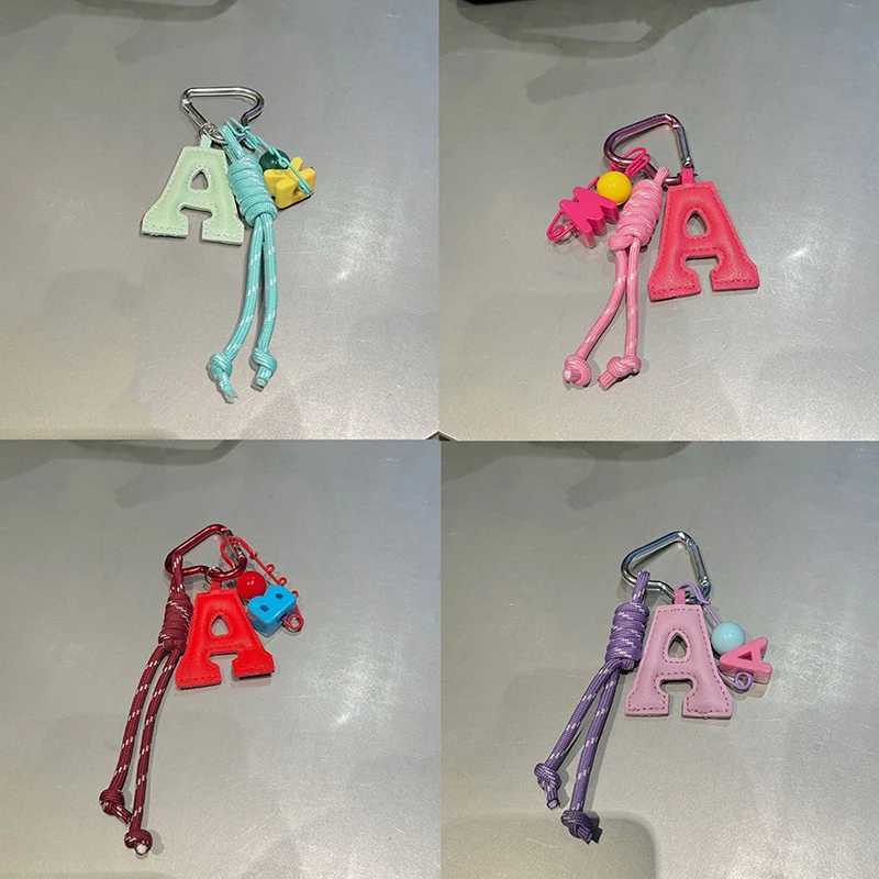 New heart-shaped Pin Pendant Bag Decoration A Letter Car Keychain Bag Charms Souvenir Gift Handmade DIY Hanging Rope Ornament W250604