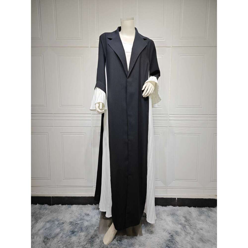 Mq112 Modest Turkish Muslim Clothing Pleated Dress Fashion Cardigan Abaya Coat B5