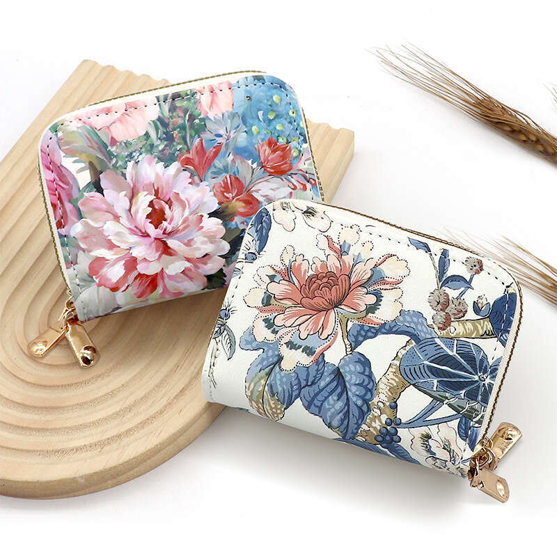 2025 New Chinese Style Holder Women, Large Capacity, Multiple Slots, Multifunctional Zipper Coin Purse, Anti-Degaussing Card Sleeve for Women