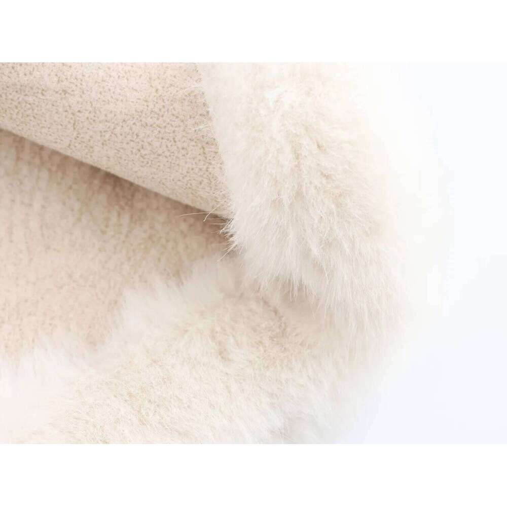 Women's Fall Winter Faux Long TRAFZA Vintage Motorcycle PU Leather Fur Belt Thick New 2024 Fashion Retro Warm Coat